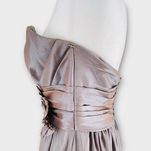 Watters Strapless Taffeta Champagne Bridesmaid Dress Formal Gown Princess  6 - Picture 8 of 11